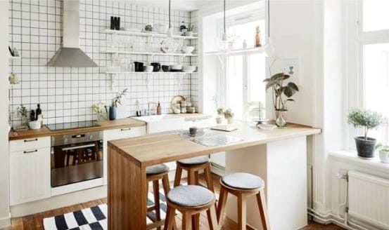 Бар в кухнята в скандинавски стил