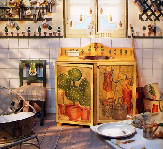 Kuchyňský nábytek Decoupage