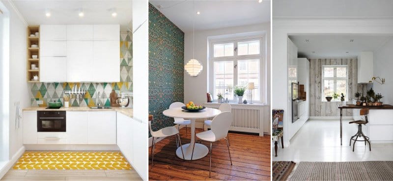 Wallpaper as an accent in the interior of the kitchen