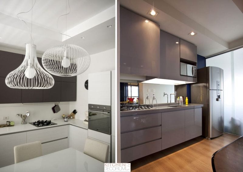 Plafon de ghips în bucătărie - un nivel pe două niveluri