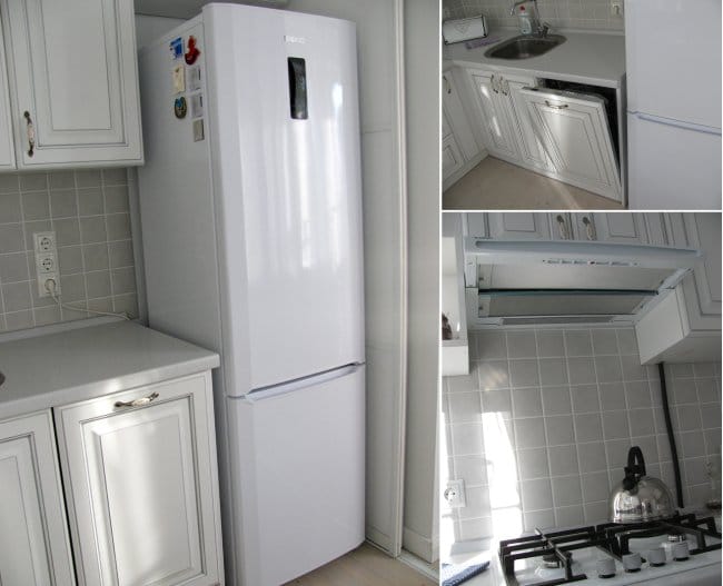 Küche 5,7 m² mit Schiebetür - Geräte