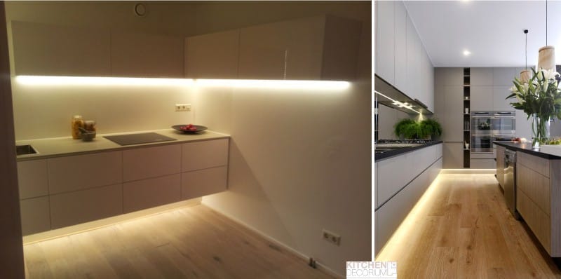LED lights in the kitchen below