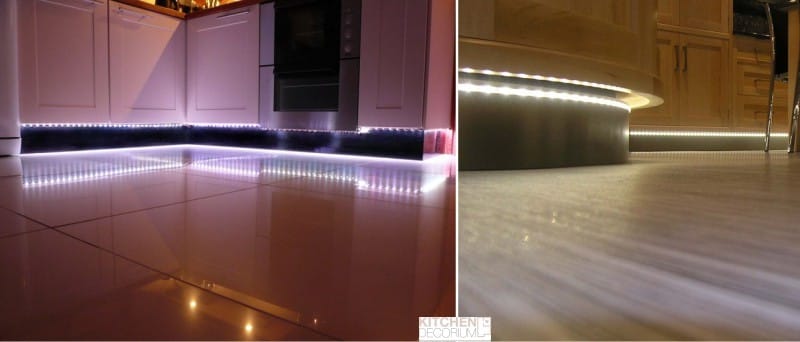 LED lights in the kitchen below