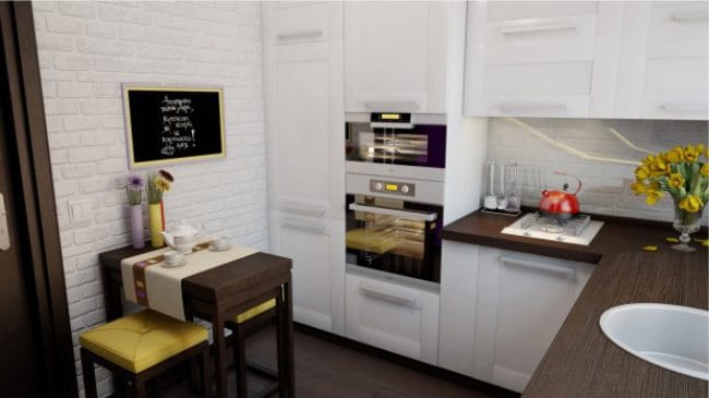 Pequena cozinha de estilo escandinavo - projeto de design