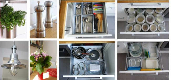 Réparer une petite cuisine avec une cloison - organisation des accessoires et du rangement