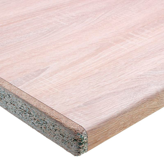 Laminated chipboard with wood structure