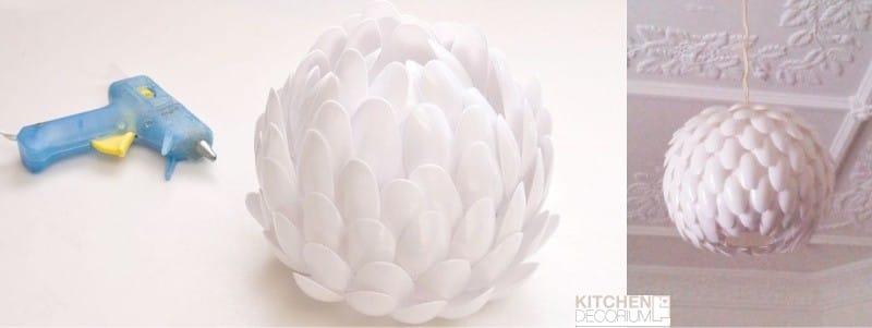 Lampa jednorazowych łyżek w formie lotosu
