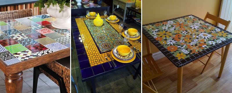 Kuchynský stôl s keramickou dlažbou