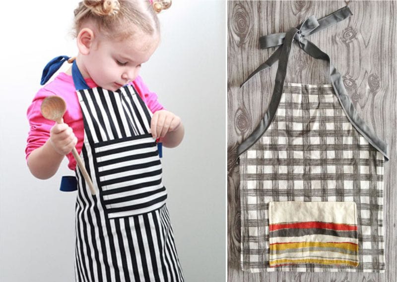 Striped and checkered apron
