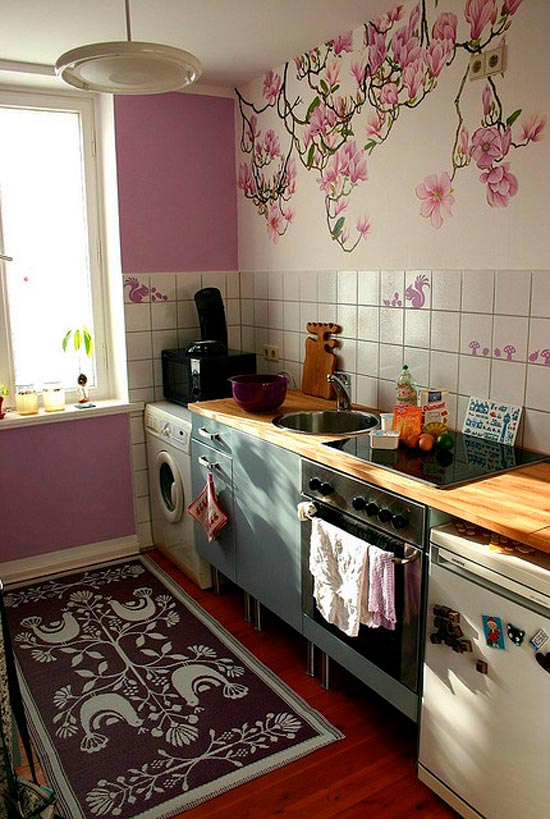 Vinyl stickers in the interior of the kitchen