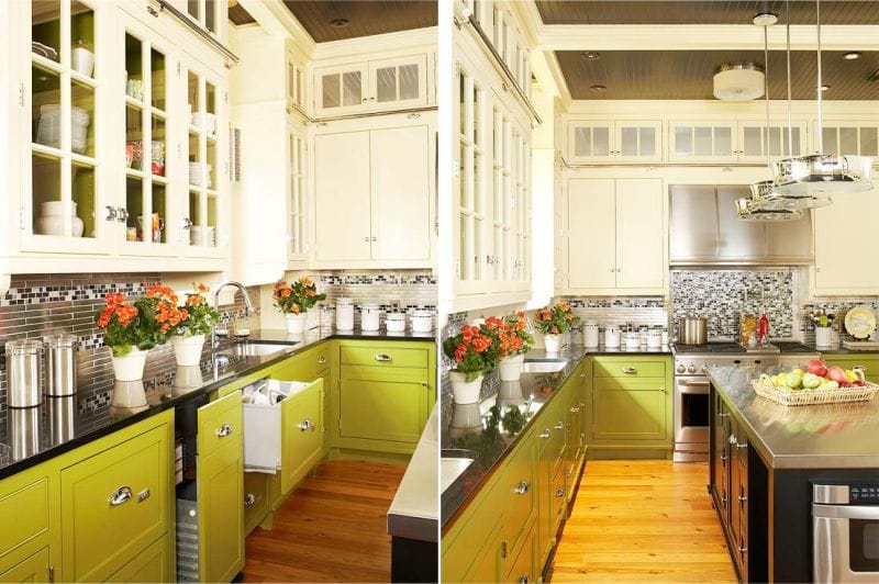 Cozinha branca e verde
