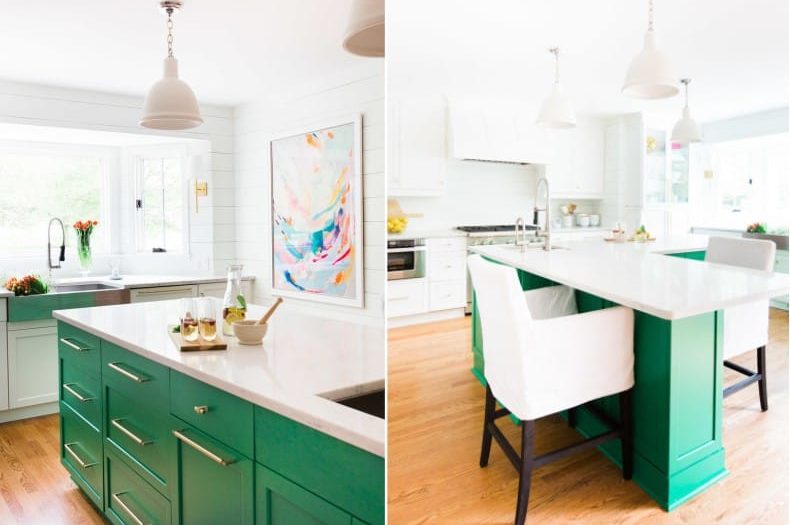Dapur putih dan hijau