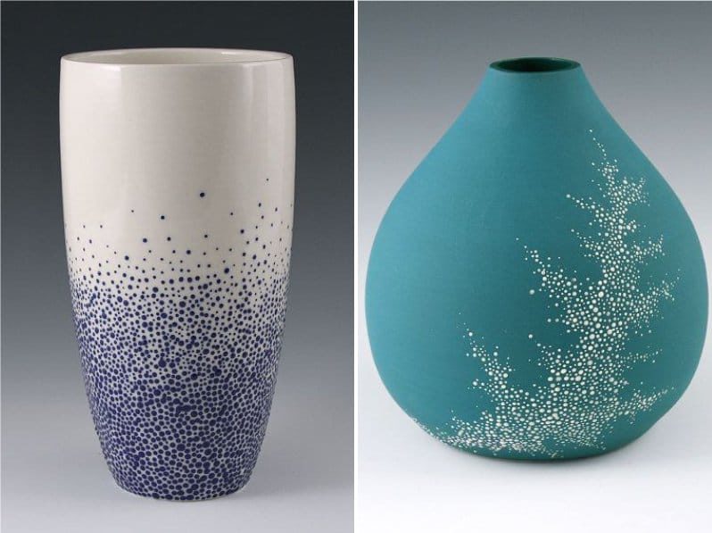 Spot maleri ideer til en keramisk vase