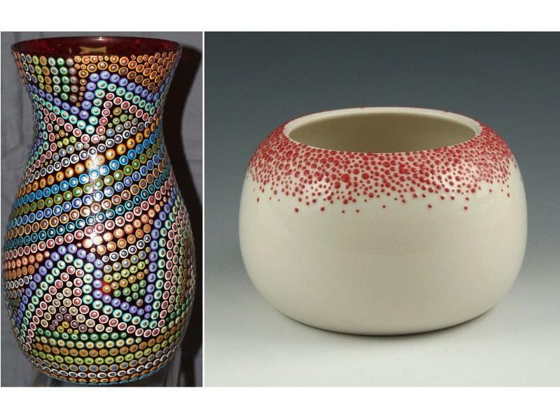 Spot maleri ideer til en keramisk vase