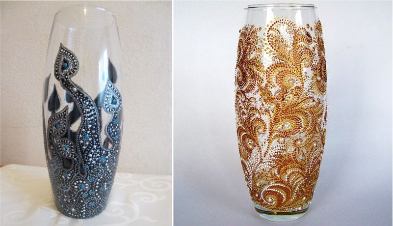 Idéer spot maleri en glas vase