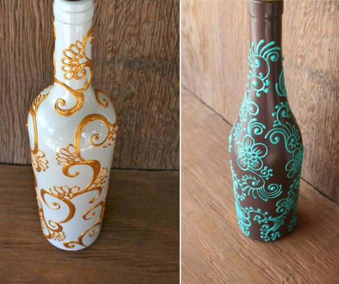 Боядисване на контури на бутилки