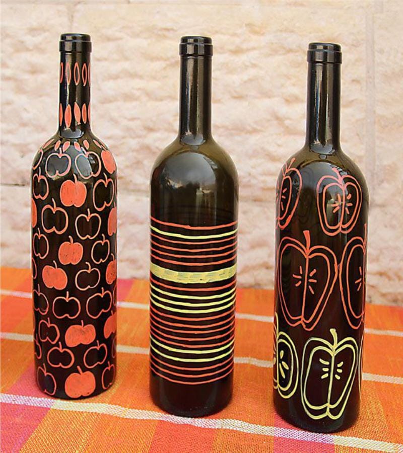 Pittura della bottiglia di vino
