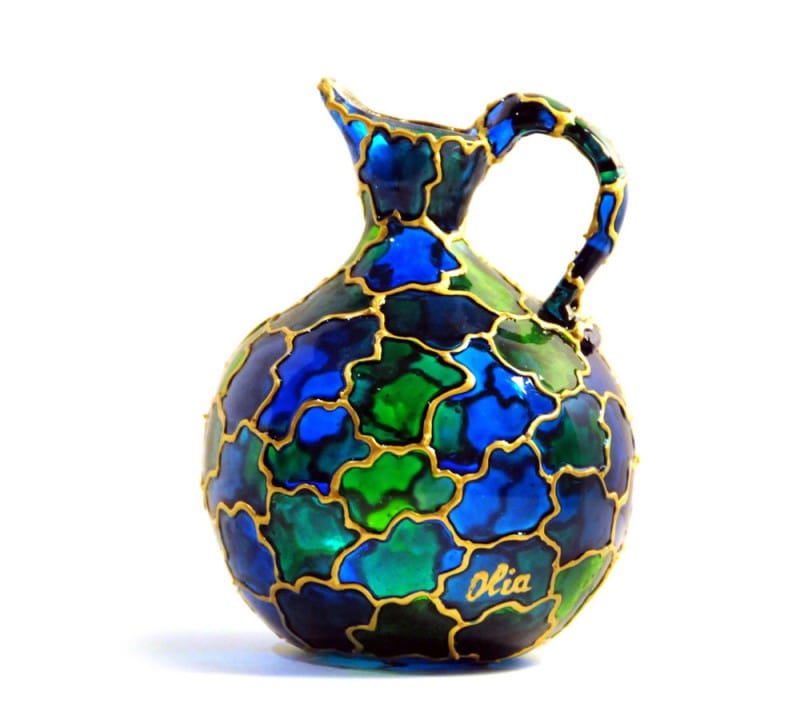 Glasmalerei-Vasen machen es selbst