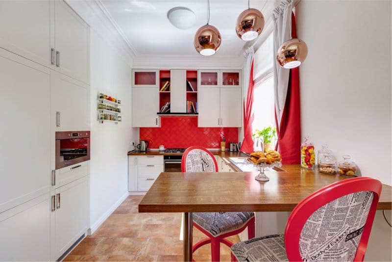 White and red kitchen