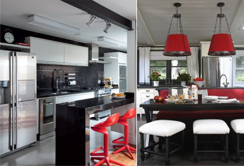Black and red kitchen