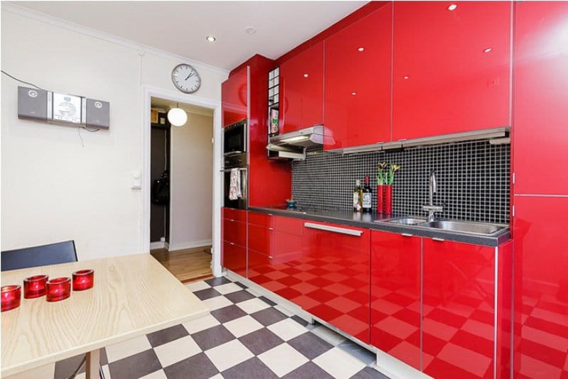 Cozinha vermelha no estilo da pop art