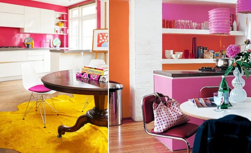 Pink kitchen in pop art style
