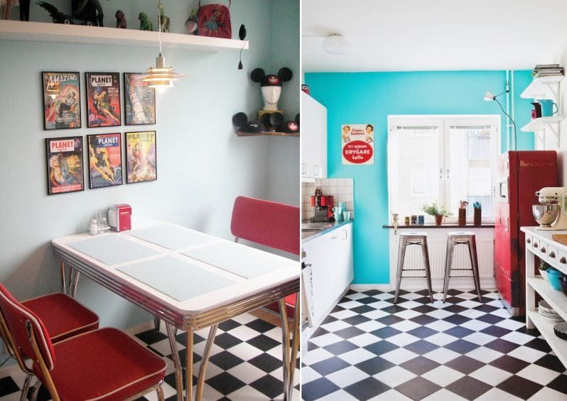 Nhà bếp theo phong cách của một quán cà phê Mỹ trong nội thất
