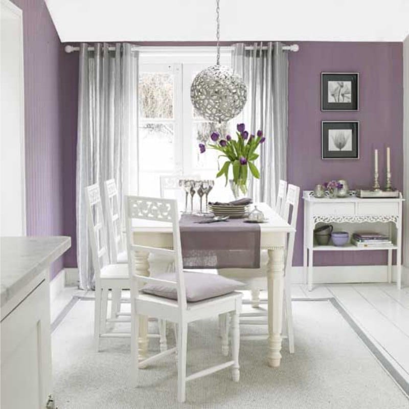White and purple kitchen