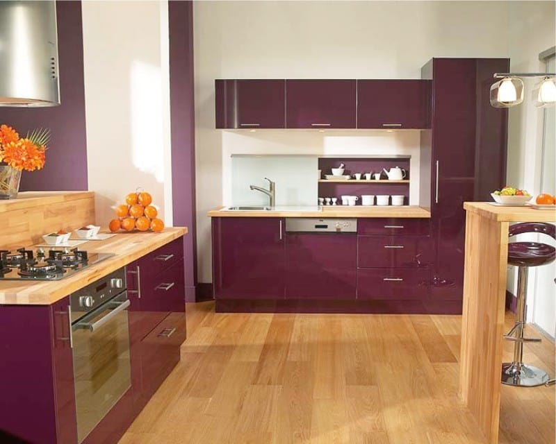 Purple bucătărie în interior