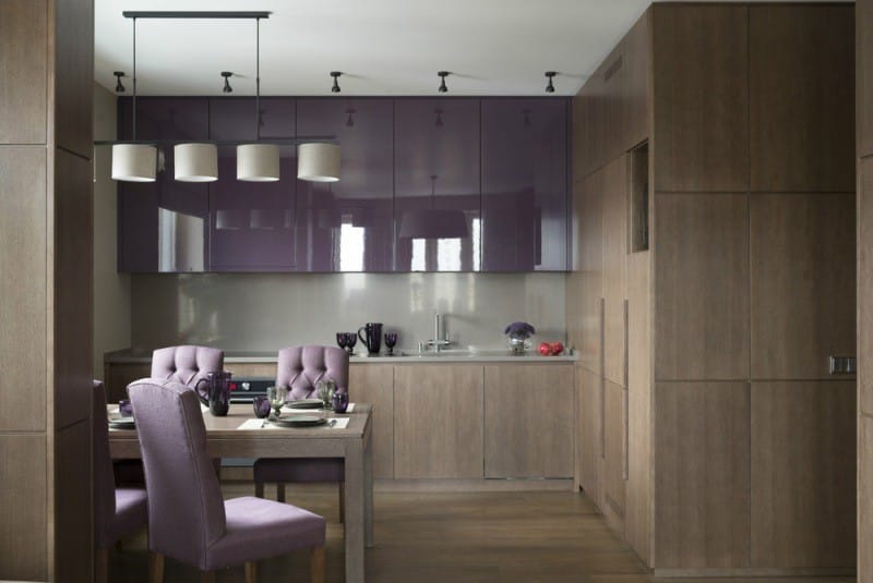 Purple-brown kitchen