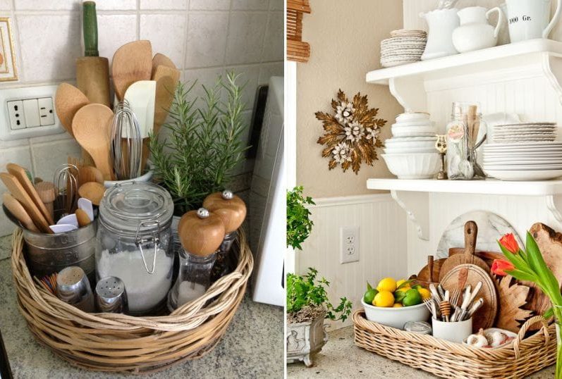 Ideas for using baskets in the kitchen