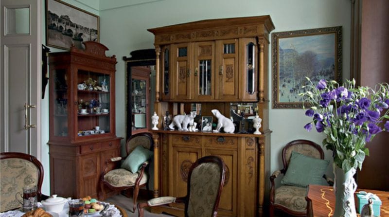 Dapur dalam gaya manor Rusia