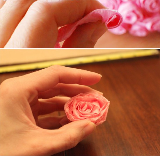 Faire un bouton de rose en papier ondulé