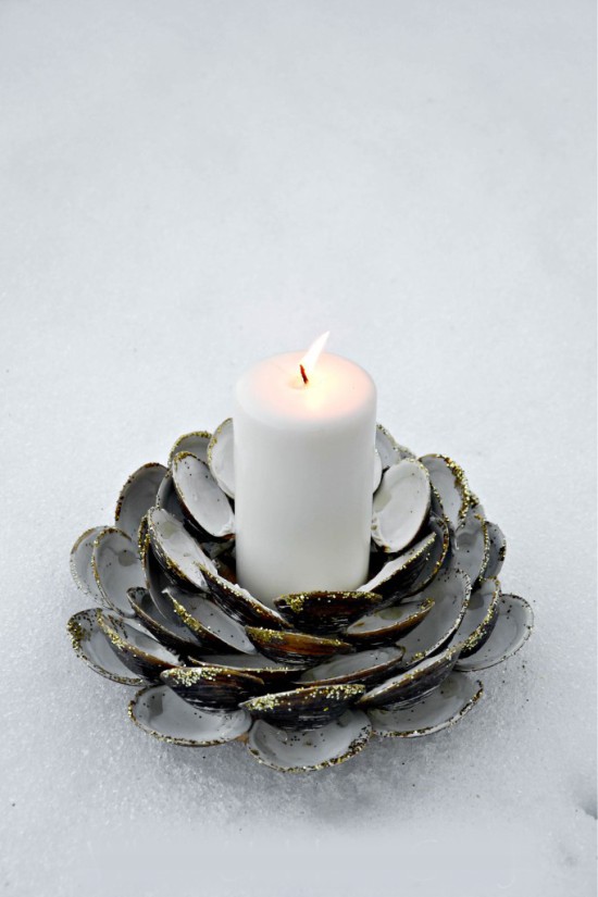 Seashell candlestick