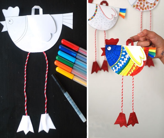 Artesanía infantil en forma de gallos - instrucciones.