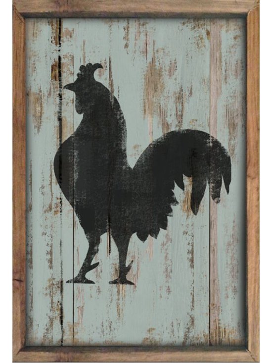Panel dengan siluet ayam jantan