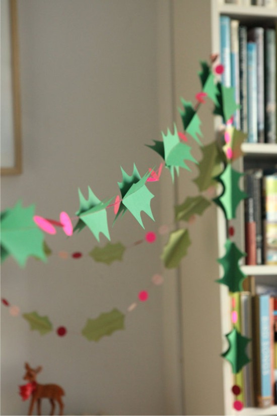 Christmas holly paper