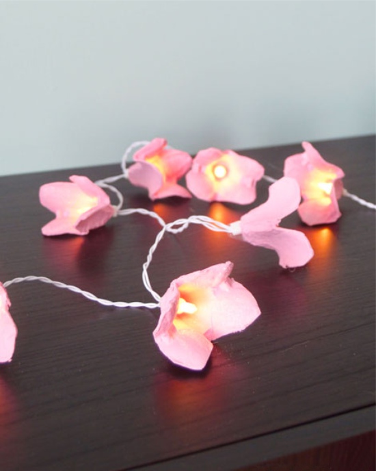 LED garland with flowers