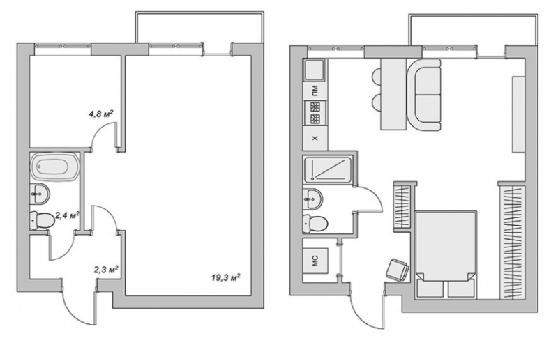 Σχέδιο αναδιαμόρφωση ενός δωματίου Χρουστσόφ