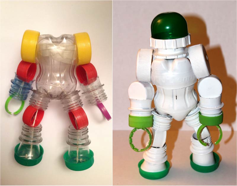 Kosmonaut van plastic hoezen