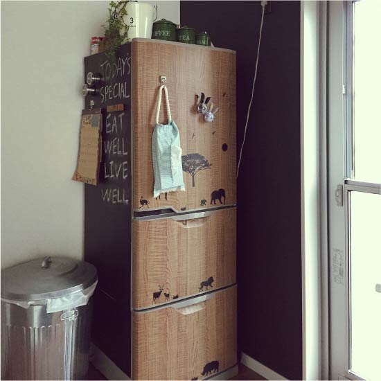 Kühlschrank mit Vinyl überzogen