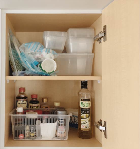 Olive oil in the cabinet